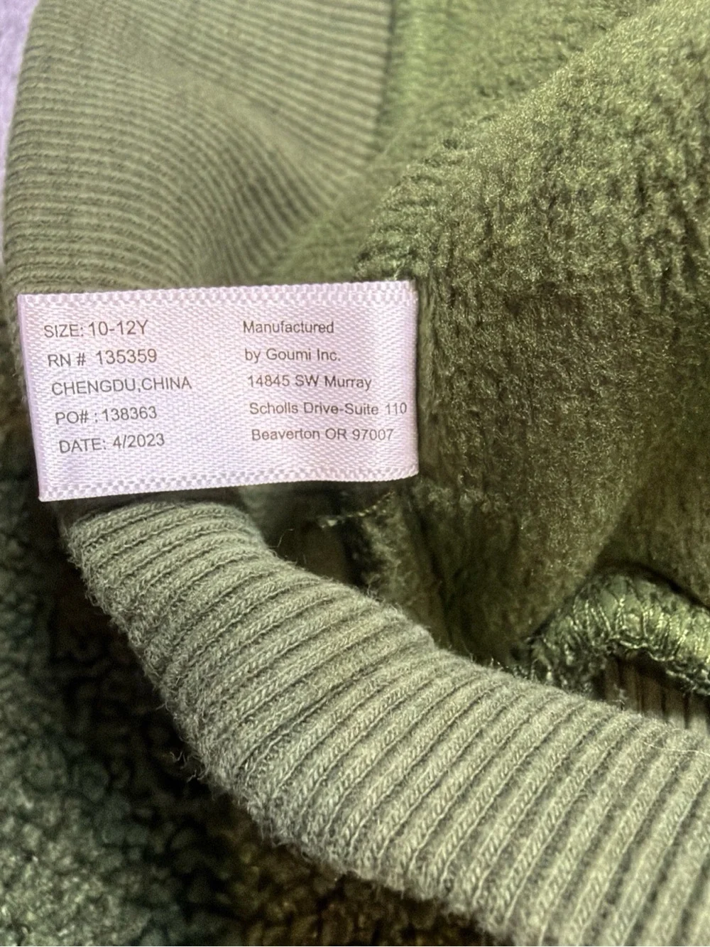 Goumi Olive Green Sherpa Tracksuit
